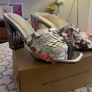 Matisse Silver Sequin Women's Heels